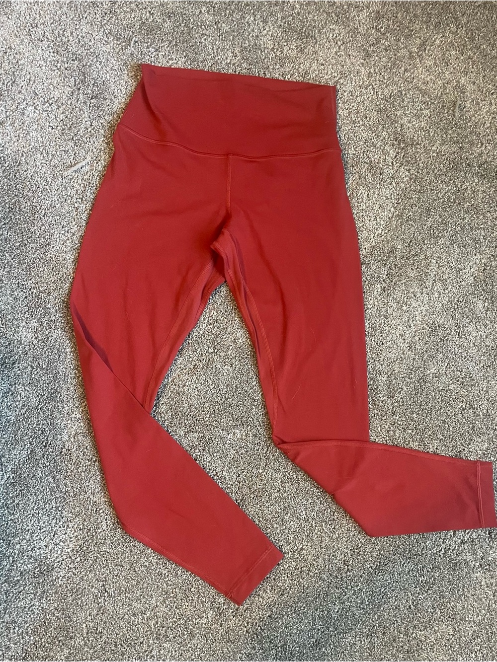 Lululemon Burnt Orange High-Waist Red Active Leggings Size Small